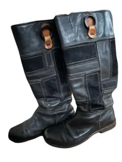 ティンバーランド　黒 レザー ロングブーツ　24.5cm