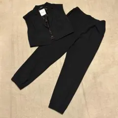美品　INDIVI GALLEST セットアップ　ベスト　パンツ　黒　L