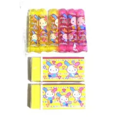新品未開封♪平成レトロサンリオ ウサハナペンシルキャップ、消しゴム3点文具セット