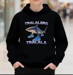 イタリアンブレインロッド　裏起毛パーカー　黒 120cm