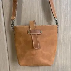 ブラウンレザー ハンドバッグ(ハンドメイド）