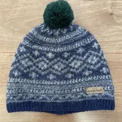 montbell キッズニット帽 ポンポン付き