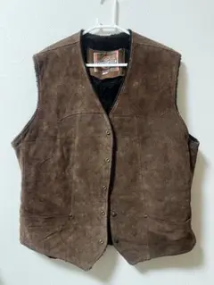 US古着　Pioneer Wear 革　ボア ベスト ヴィンテージメンズ XL
