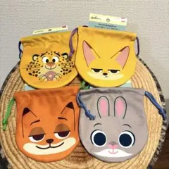 ズートピア ニック　ジュディ　クロウハウザー　フィニック　巾着　ダイソーのサムネイル