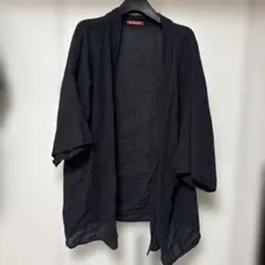 チャイハネ　アミナ❤︎リネン風コットン生地黒羽織り⭐︎超美品！のサムネイル