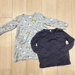 next 無印良品 長袖カットソー 2枚セット ユニコーン ドット