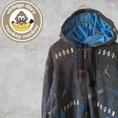 nw1144 ジョーダン　総柄　フルジップパーカー　スウェット　フーディ　ボロ