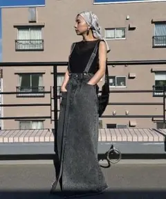 Ameri♡ MEDI INVERT SUSPENDER DENIM SKIRTのサムネイル