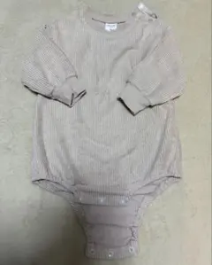 ベージュ コーデュロイロンパース 長袖