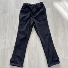 Crescent　黒　ブラック　ニットコール　リボン　裏起毛　パンツ　130