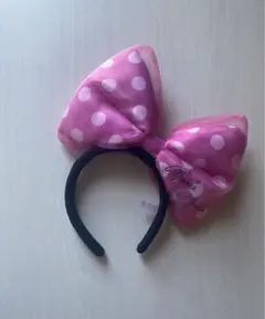 ミニーちゃん ディズニー リボンカチューシャ ドット柄