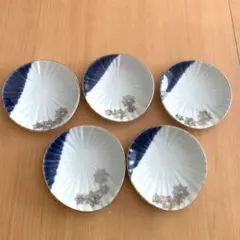 小皿5枚セット　金縁
