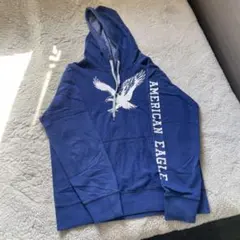 AMERICAN EAGLE フード付きスウェット L ネイビー