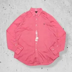新品ラルフローレンBDシャツシャンブレーオックスフォードピンクポニー刺繍ロゴXL