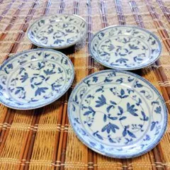 昭和レトロ　小皿　取り皿　焼物　陶器　4枚セット