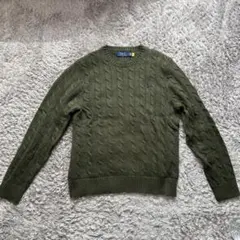 Polo Ralph Lauren ケーブルニット M オリーブグリーン