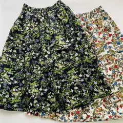 MURIA レトロフラワースカート 2枚セットのサムネイル