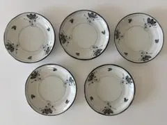 藍野庵 美濃焼 小皿 5枚セット A 和食器 草花柄 陶器 レトロ 取り皿 染付のサムネイル