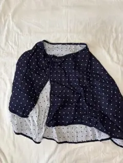 授乳ケープ ネイビー 白ドット
