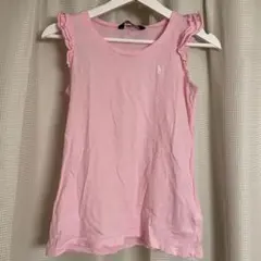 ラルフローレン　フリルノースリーブタンクトップ　ピンク
