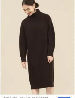 ユナイテッドアローズ　リブ編みタートルネックニットワンピース