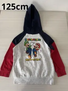 任天堂スーパーマリオ　パーカー　ルイージ　スウェット　裏起毛長袖　120cm