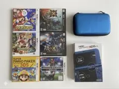 new ニンテンドー3DS LL 青色 + ゲーム6本セット＋ケース