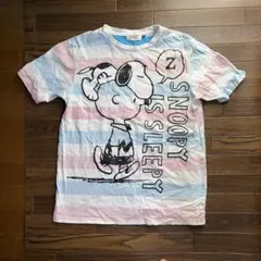 PEANUTS スヌーピー 半袖Tシャツ ボーダー Lサイズのサムネイル