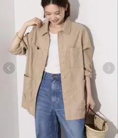 【SLOBE IENA】24SS リネン混 春ジャケット　洗濯◎ 近年モデル