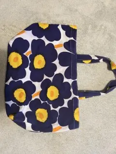 marimekko マリメッコ トートバッグ ウニッコ 花柄 ネイビー 北欧