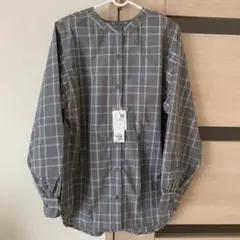 グレー系チェック 2WAY 長袖シャツ
