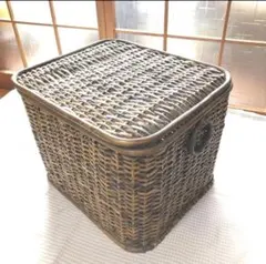 自然素材 アンティーク特大バスケット約40×45×36㎝