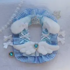 ぬい服 ぬい ヘッドドレス パフェ いちご 10cm 水色 うさぎ