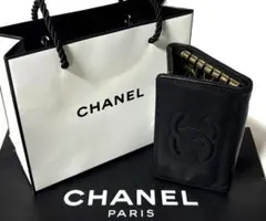 CHANELシャネル☆ブラックレザーココマーク 6連 キーケース&ミニショッパー