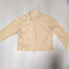 GU ベージュ レースシャツ Mサイズ