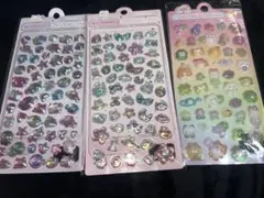 3Dレリーフクリスタル　ぷっくりシール　キラキラシール 3枚セット