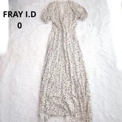 【新品未使用.難あり】FRAY I.D 0 花 パフスリーブロングワンピース