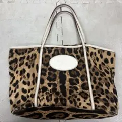 Dolce&Gabbana レオパード ハラコ ハンドバッグ DOLCE&GABBANA - ドルチェ&ガッバーナ レオパード柄 バイカラートート