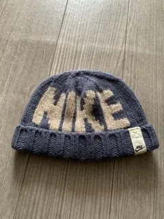 NIKE ニット帽 ダークブルー ロゴ入り