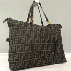 FENDI ズッカ FFロゴ 金具 トートバッグ キャンバス 大容量 肩掛け