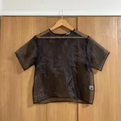 I am I in fact シアーチュールトップス　黒　カットソー　シャツ　Sのサムネイル