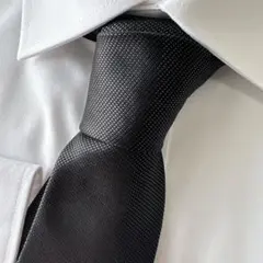 【美品】ディオールオム ネクタイ ハイブランド 無地 ブラック エディ期 光沢