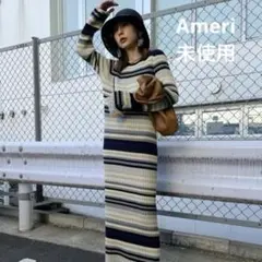 未使用★Ameri★MULTI BORDER KNIT DRESS★完売★人気★