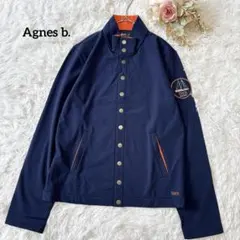 アニエスベー taraコラボ 裏起毛ブルゾン ネイビー T1 M相当 ロゴ刺繍