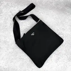 PRADA プラダ テスート ナイロン フラットショルダーバッグ ブラック
