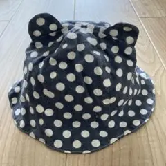 キッズ　ベビー　水玉模様 耳付きバケットハット