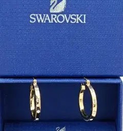 SWAROVSKI スワロフスキー ラインストーン ピアス フープ リング 金