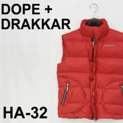 ドープアンドドラッカー ダウンベスト レッド 赤 XL 大きいサイズ