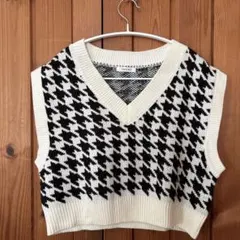INGNI ハウンドトゥース Vネックニットベスト