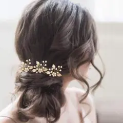 ヘアピン　花　ゴールド　髪飾り　浴衣　夏祭り　ヘッドドレス　かんざし　結婚式